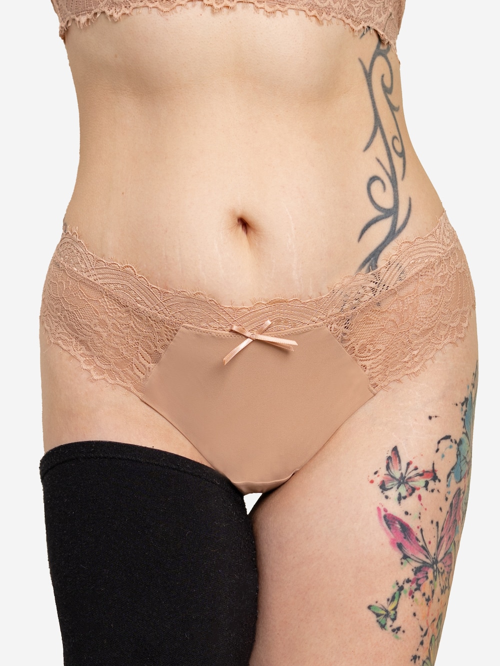 Große Größen String SENSLA, Damen, beige, Größe: 50/52, Baumwolle/Synthetische Fasern/Elasthan, Happy Size DE Women von SugarShape