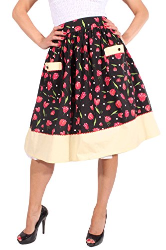 50s Blumen Retro Blüten Polka Dots Swing Tulpenrock Petticoat Rock von SugarShock