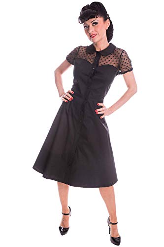 SugarShock Damen Diner Herzchen Petticoatkleid 156917294 Schwarz L von SugarShock