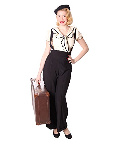 SugarShock Damen Marlene Hose Marnie Suspender, Größe:XL, Farbe:Schwarz von SugarShock