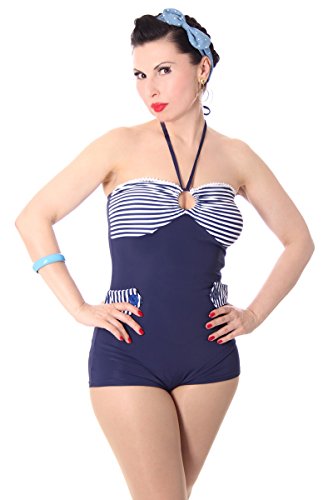 SugarShock GRIT Sailor Uniform Badeanzug, Größe:S (36-38), Farbe:Navyblau von SugarShock