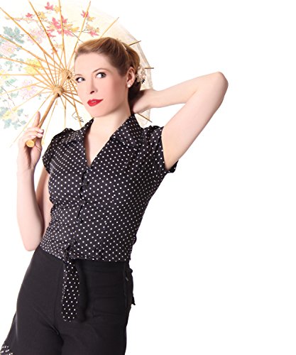 SugarShock Reeva Binde Bluse, Größe:L, Farbe:Schwarz von SugarShock