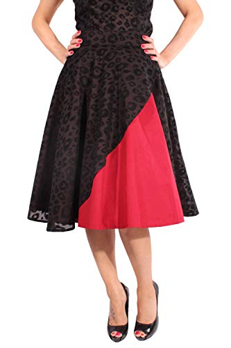 SugarShock Retro Leoparden Swing Tellerrock Leo Petticoat Rock 2lagig von SugarShock