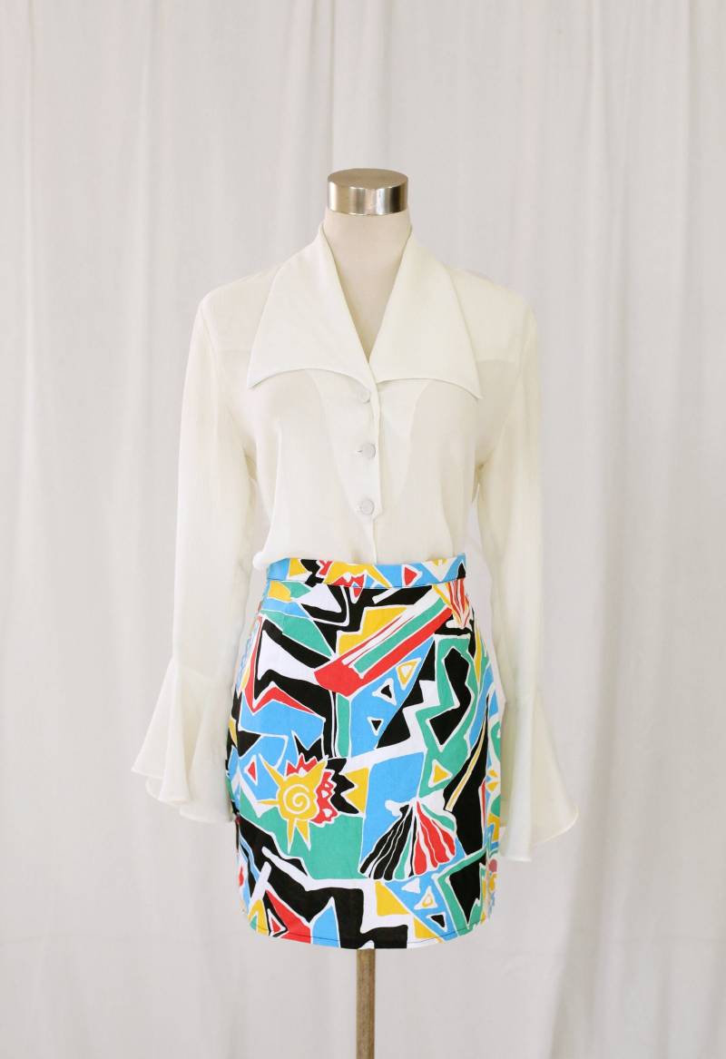 80Er Jahre Bleistift Rock Regenbogen Abstrakter Print von Sugarcanethelabel