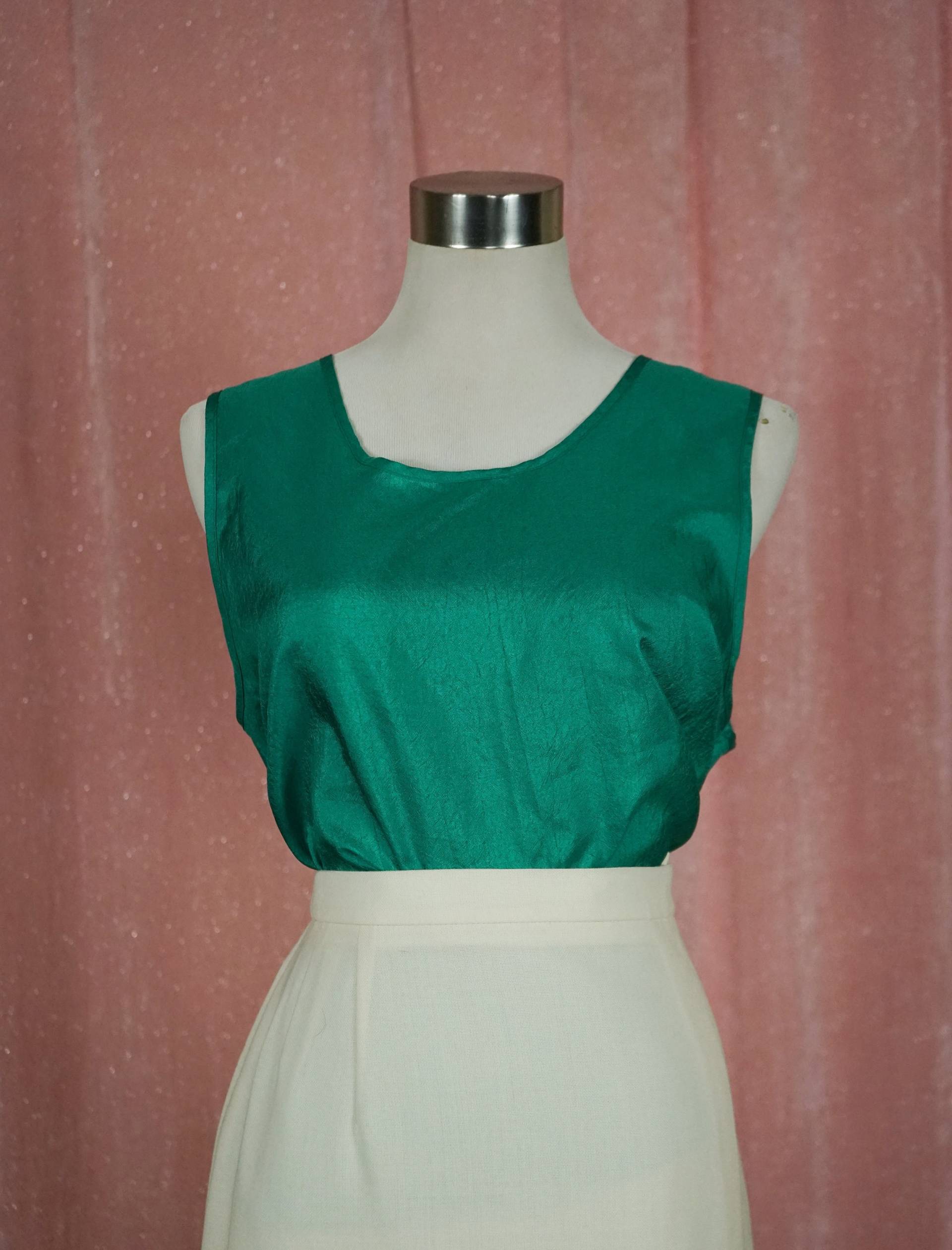 Vintage 90Er Jahre Sommer Top Mit Grünem Print von Sugarcanethelabel