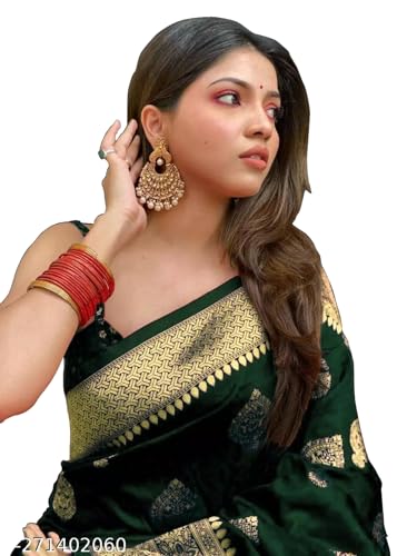 Sugathari Frauen Banarasi Sari Reine Kanjivaram Seide Saree Weiche neue Damen 2023 Design Tragen Pattu Sarees Neueste Baumwolle Party Sari Kollektionen Mit Bluse Stück für Hochzeit sadi (PARI 122 von Sugathari