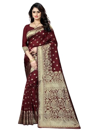 Sugathari Frauen Banarasi Sari Reine Kanjivaram Seide Saree Weiche neue Damen 2023 Design Tragen Pattu Sarees Neueste Baumwolle Party Sari Kollektionen Mit Bluse Stück für Hochzeit sadi (SAM von Sugathari