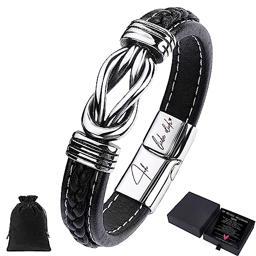 Sugeru® Armband Herren mit Gravur - Ich Liebe Dich, Personalisierte geschenke männer mit Grußkarte und Box | Edelstahl Wasserdicht Lederarmband herren | Geburtstag, Vatertag, Jahrestag,ValentinstagⅠ von Sugeru