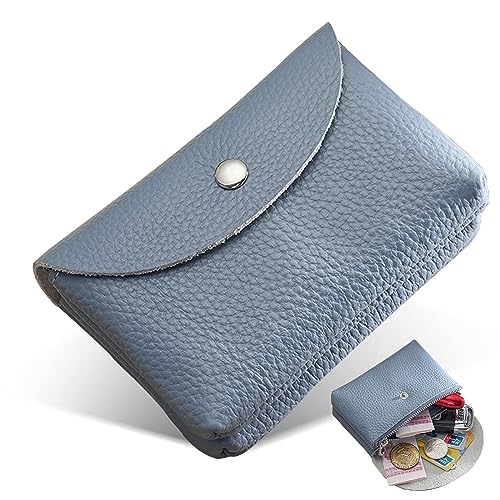 Sugeru Neue Portemonnaie Damen - Doppelschicht | Extra leicht & Weichem Geldbeutel Damen | Elegantes geldbörse Damen klein | Weichem Mini Geldtasche Damen mit Mehreren Fächern (Himmelblau) von Sugeru