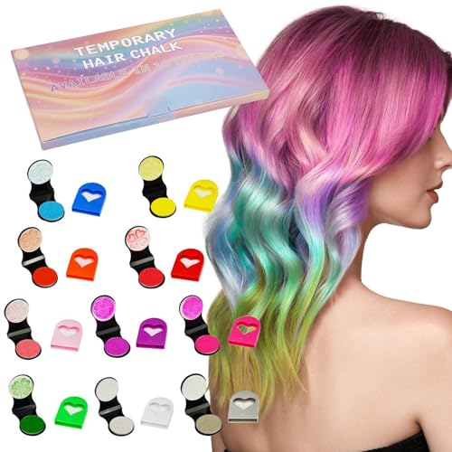 Sugeru Haarkreide für Mädchen Set, 10 Auswaschbare Farben Haarkreide für Kinder, Mädchen Geschenke Farbliche Haarstifte, Haarsträhnen Kinder, Haarfarbe Kinders Auswaschbar von Sugeru
