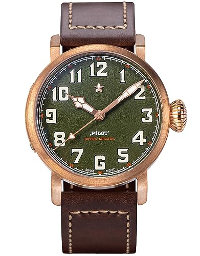 Pilot Master NH35A Uhrwerk Saphirglas Herrenuhr Möwe 1963 S408.02, bronze, 42mm, Armband von Sugess