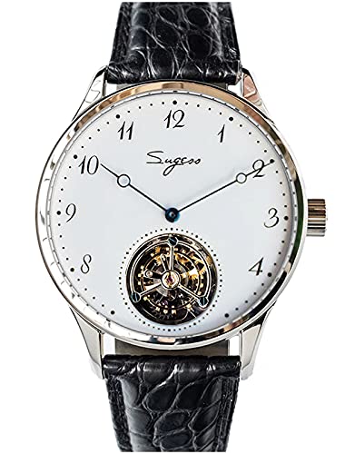Emaille Zifferblatt Tourbillon Master Seagull ST8230 Uhrwerk Saphirglas Mechanische Herrenuhr 1963 SU8230SW, Klassisch von Sugess
