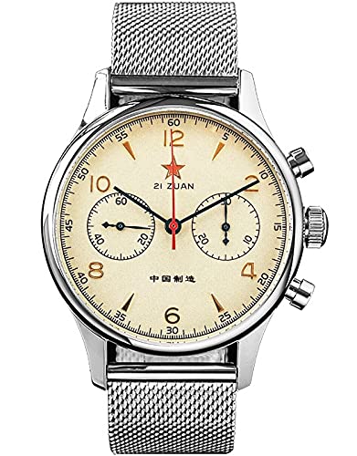 Gold Swan Neck Möwe 1963 40 mm Upgrade Milan mit grünem Nylon 2 Band Saphirglas ST1901 Uhrwerk Herren Chronograph Armbanduhr Pliot Uhr SU1963M40X von Sugess