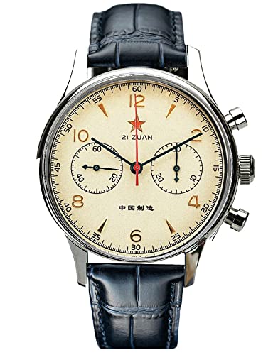 Herren-Chronograph-Armbanduhr 1963 SU1963D40X mit Schwanenhals und Seagull 1963 ST1901, Saphirglas, goldfarben, 40 mm, silber, Gurt von Sugess