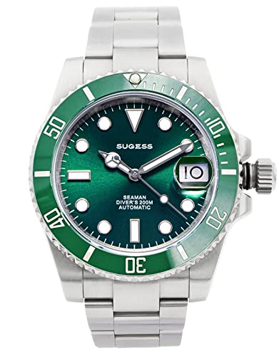 Sugess High-Beat 28800 bph Ocean Star 200M Wasserdichtigkeit 316L Edelstahl Keramik Lünette Automatische mechanische Taucher Herrenuhr SW116610LV, silber von Sugess