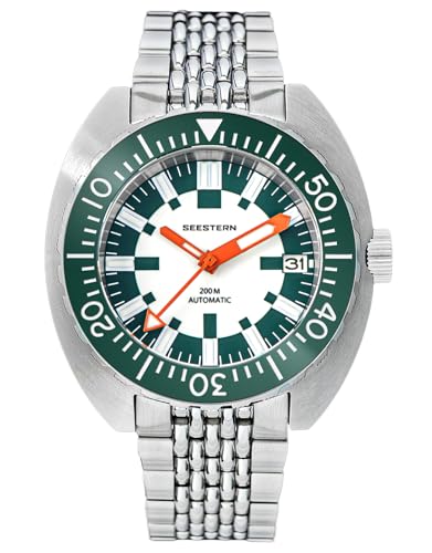 Sugess Lume-Zifferblatt, 42 mm, SUB 300T, 20 ATM, Keramik-Lünette, 200 m, Taucher-Herren-Sportuhr Seestern S406-2.01, silber von Sugess