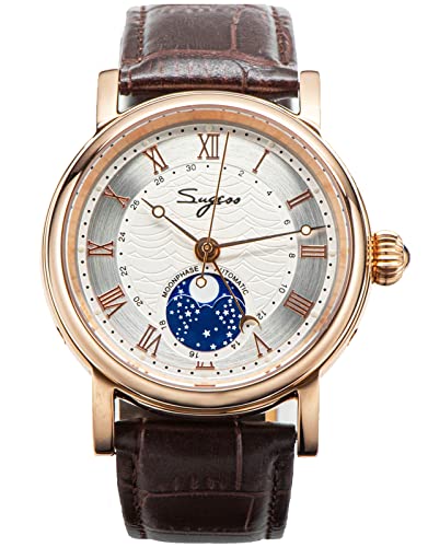 Sugess MoonPhase Master Seagull ST2108 Uhrwerk Saphirglas Herren Automatik Mechanische Uhr 1963 SU2108GZ von Sugess