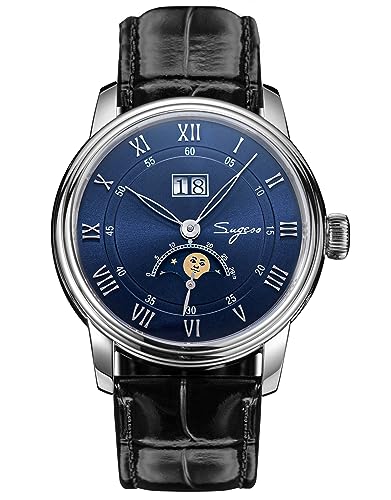 S437.03 Big Date MoonPhase Master Seagull ST2528 Bewegung Saphirglas Herren Automatische Mechanische Uhr 1963, Silber, 41 mm… von Sugess