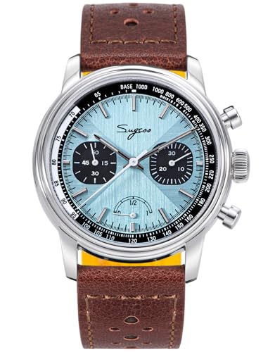 S438.03.Z Power Reseve ST1906 Sapphire Chrono Mechanische Uhr Möwe 1963, Silber, Silber, Vintage von Sugess