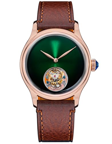 S454.RG.B Tourbillon Master ST8000 Uhrwerk Saphirglas Herren Mechanische Uhr, Rosegold, Armband von Sugess