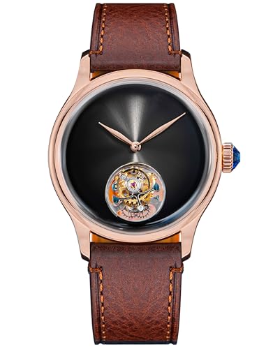 S454.RK.B Tourbillon Master ST8000 Uhrwerk Saphirglas Herren Mechanische Uhr, Rosegold, Armband von Sugess