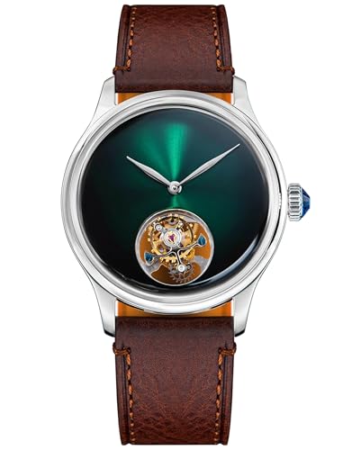 S454.SG.B Tourbillon Master ST8000 Uhrwerk Saphirkristall Herren mechanische Uhr, silber, silber-, Aufhänger von Sugess