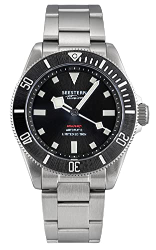 SEESTERN Titanium Series, Black, NH38, Sapphire, Lume, 200m Taucher, Tauchen, BNIB, Schwarz , Armband von Sugess