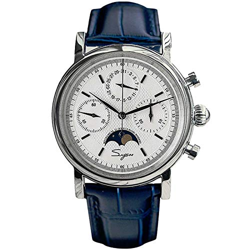 SU1908SBE MoonPhase Master Seagull ST1908 Uhrwerk Saphir Kristall Herren Chronograph Mechanische Uhr 1963 von Sugess