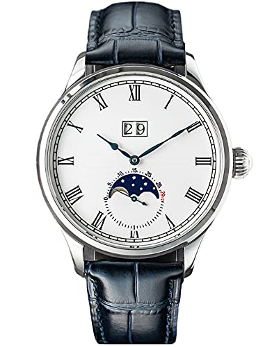 SU2528SW MoonPhase Master Seagull ST2528 Uhrwerk Saphirglas Herren Automatik Mechanische Armbanduhr 1963 von Sugess