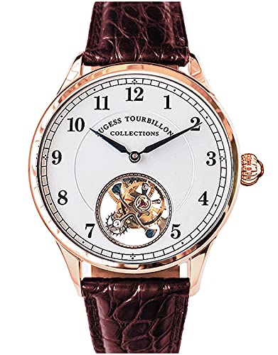 SU8000GW Tourbillon Master Seagull ST8000 Uhrwerk Saphirglas Mechanische Herrenuhr 1963, braun, 40 mm, Armband von Sugess