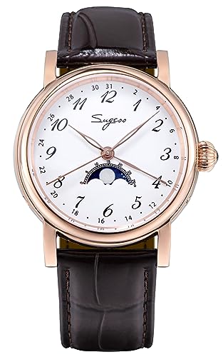 SUGESS Seagull ST2108 Automatische Mondphase, Saphir-Emaille, Hi Beat 1963, Gold BNIB, gold von Sugess