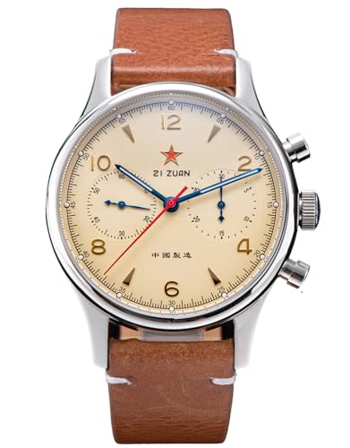 Seagull 1963 Herren-Chronograph, 40 mm, Saphirglas, ST1901, Uhrwerk, SU1963RD40BN, silber, Armband von Sugess