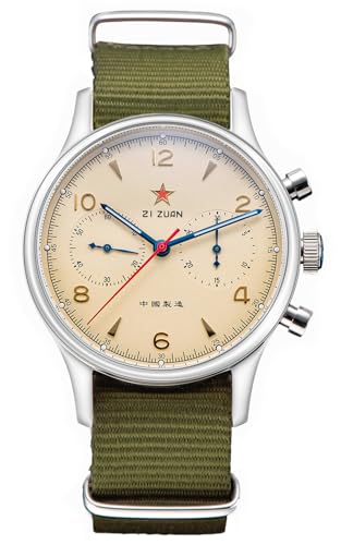 1963 ST1901 Venus Chronograph Saphir-Lume-Display, 40 mm, 2 BNIB, beige von Sugess