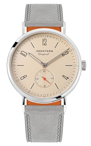 Seestern Small Seconds, Möwe ST17, Champagner, Saphir, Display, Automatik, 1963, beige, Armband von Sugess