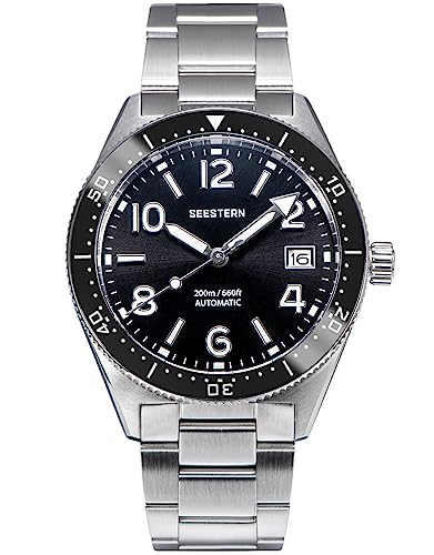 Seestern Super LUME x Sapphire Crystal Glass 200m Mechanical Diver Mens Watch S434.01 von Sugess