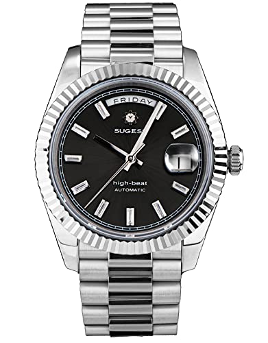 Sugess S433.03 DD Date and Day Business Seagull ST2146 Automatische mechanische Herren-Armbanduhr, silber von Sugess