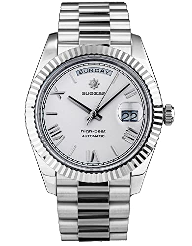 Sugess S433.04 DD Date and Day Business Seagull ST2146 Automatische mechanische Herren-Armbanduhr, silber von Sugess