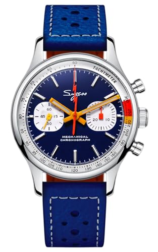 Sugess Seagull ST1901 Panda 40 mm dunkelblauer Rennchronograph Saphir 1963 BNIB von Sugess