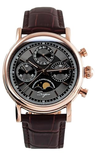 Sugess Seagull ST1908 Chronograph, Mondphase, Datum, 40 mm, Saphirgold, 1963, BNIB, Schwarz von Sugess
