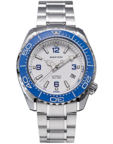 Sugess Seestern S416.03 Taucher-Herren-Sportuhr, 44 mm, Datumsanzeige, 20 ATM Lünette, 200 m, Silber von Sugess