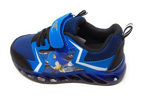 Sonic Sportschuhe mit Lichtern N9610050S, Blau und Schwarz, Design mit Klettverschluss, dämpfende Sohle, blau, 29 EU von Sugi International