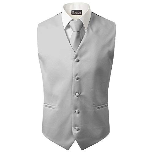 3 Stück Weste + Krawatte + Einstecktuch Herren Mode formell Kleid Anzug Slim Smoking Weste Mantel - Grau - Medium 3 Stück Weste + Krawatte + Einstecktuch Herren Mode formell Kleid Anzug Slim Smoking Weste Mantel - Grau - Medium von Sugo