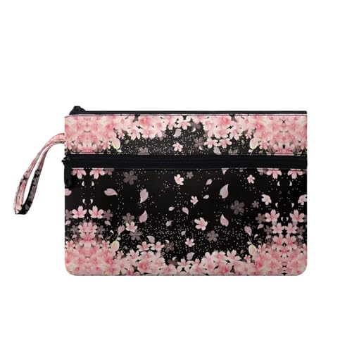 Suhoaziia Cherry Blossom tragbare Damen-Handtaschen mit Handgelenk, großes Fassungsvermögen, Reise-Organizer, Geldbörse, Kreditkartenhalter, Taschen für Damen von Suhoaziia