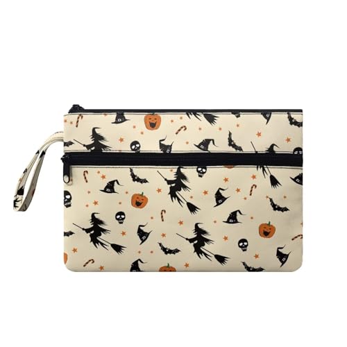 Suhoaziia Damen-Handtaschen mit Reißverschluss, große Kapazität, Handy-Organizer, Geldbörse mit Vordertasche, Halloween-Schalter, Medium von Suhoaziia