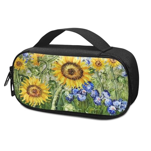 Suhoaziia Sunflower Fields Insulinkühler-Reisetasche mit Seitengriff, für Diabetiker-Zubehör, Organizer-Taschen für Insulinstifte, Blutzuckermessgeräte oder andere Diabetikerbedarf von Suhoaziia