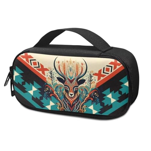 Suhoaziia Tribal Deer Isolierter Organizer für Diabetiker-Testset, große Kapazität, Insulin-Medikamente, Aufbewahrungstasche für Insulinstifte, Glukosemessgeräte, Teststreifen, Medikamente von Suhoaziia