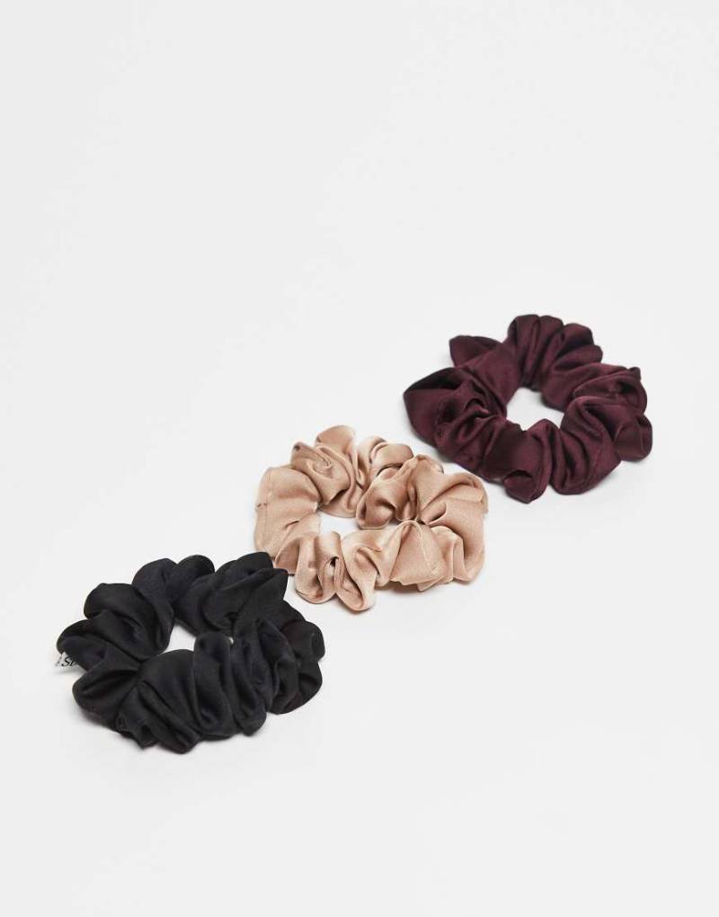 Sui Ava - 3er-Pack geraffte Scrunchies in verschiedenen Farben-Bunt von Sui Ava