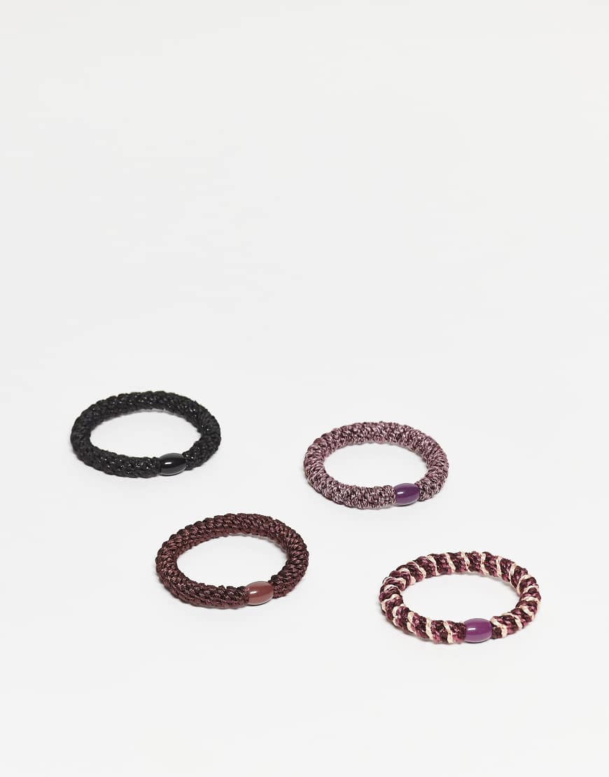 Sui Ava - 4er-Pack Basic-Haargummis in Burgunderrot von Sui Ava