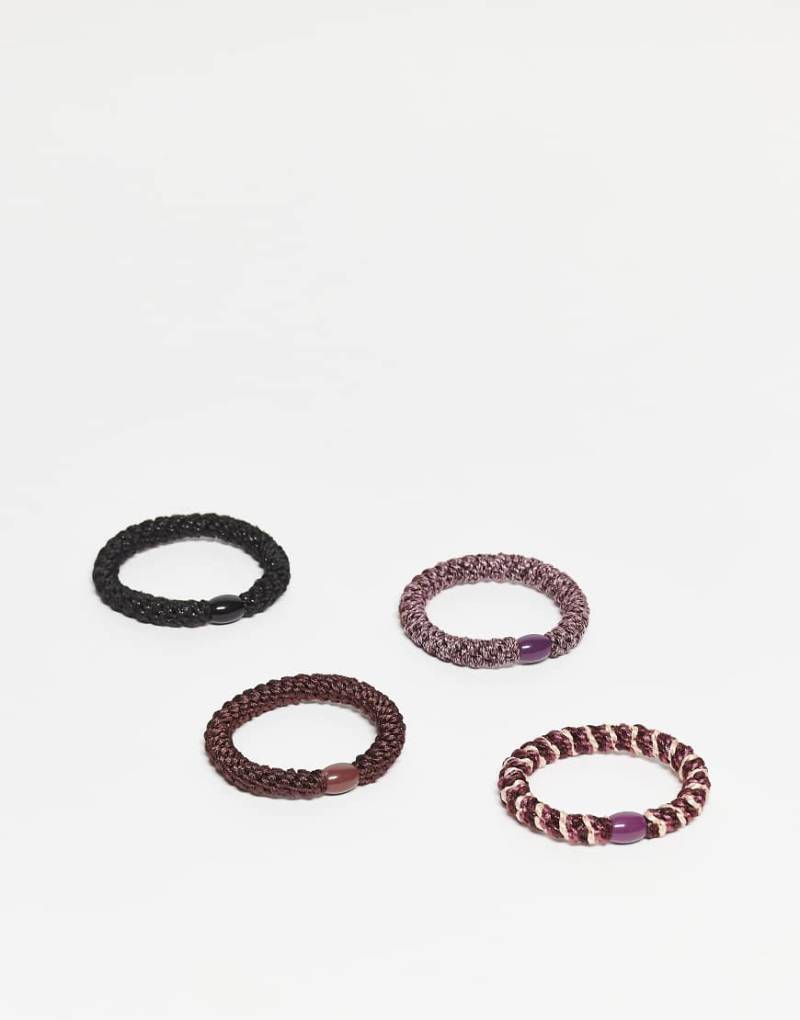Sui Ava - 4er-Pack Basic-Haargummis in Burgunderrot von Sui Ava