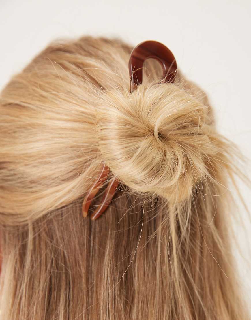 Sui Ava - Französische Twist-Haarspange in Braun-Brown von Sui Ava